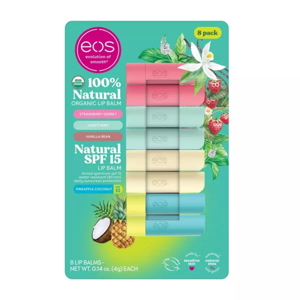 EOS Natural Shea Lip Balm Variety Pack, 0.14 Ounce (Pack of 8)